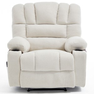 Massage Electric Recliner Chair with 8-Point Vibration, Lumbar Heating, Chenille Recliner for Living Room or Bedroom Relaxation - Koiai - 1 of 4