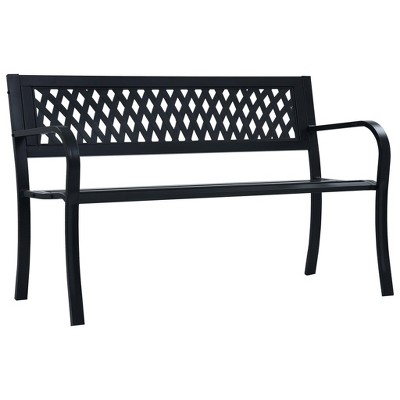 vidaXL Patio Bench Black 47.2 in. Steel