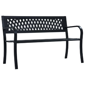 vidaXL Patio Bench Black 47.2 in. Steel - 1 of 4