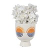 Sagebrook Home 7"H Diameter, Ceramic Sunrise Eyes Flower Vase, White/Yellow/Blue Finish, Decorative Vase Wedding and Home Decor Accessories, Crafted - 4 of 4