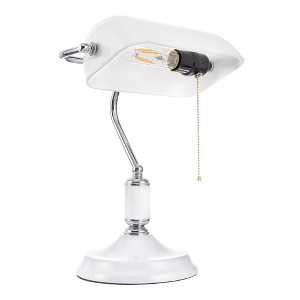 1-Light Table Lamp, White Finish with White Shade, E26 Bulb Base, No Bulbs Included - 1 of 4