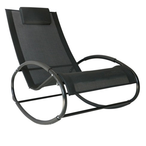 Outsunny Pool Lounger Outdoor Rocking Lounge Chair For Sunbathing