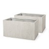 Christopher Knight Home Ella Outdoor Modern Lightweight Concrete Rectangular Planter (Set of 2) - 2 of 4