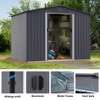 NicBex 8 x 6 FT Outdoor Storage Shed Large Metal Tool Sheds with Sliding Doors and Air Vent for Backyard Patio Lawn to Store Bikes, Tools, Gray - image 4 of 4