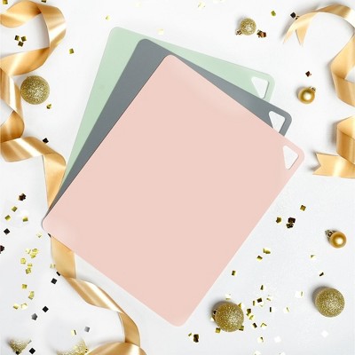 Set of 3 Multicolor Flexible Plastic Chopping Mats