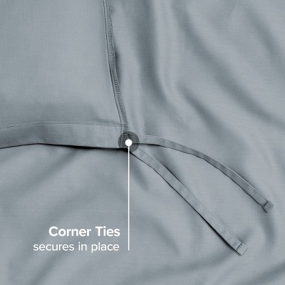 Dusty Blue Organic Cotton Twin/Twin XL Sateen Duvet Cover Set