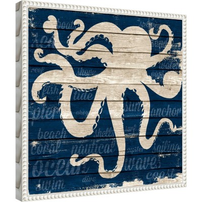 Nautical Octopus Print on Canvas with Quote, 16 x 16-in.