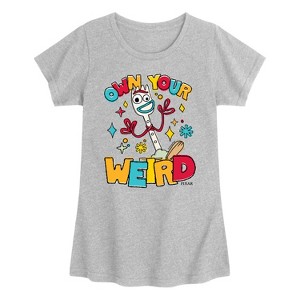 Girls' - Disney - Own Your Weird Forky Fitted Short Sleeve Graphic T-Shirt - 1 of 3