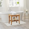 Decksplore Solid Teak Shower Bench with Storage Shelf, 20" Waterproof Bathtub Stool for Elderly & Seniors, Non-Slip Feet - 2 of 4
