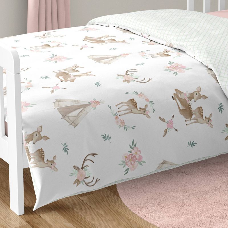 5pc Deer Floral Toddler Kids&#39; Bedding Set - Sweet Jojo Designs, 5 of 8