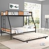 Twin Over Full Bunk Bed with Trundle and Safety Guardrail - 2 of 4