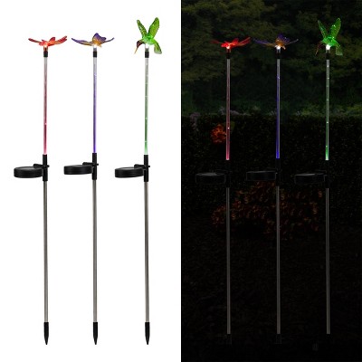 3pc Butterfly, Hummingbird, Dragonfly Solar Stakes: Alpine Corporation, Outdoor LED Decor, 5 of 12
