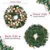 4 in Artificial Pre-Lit Christmas Wreath, Xmas Wreath with Striped Bows, 20 LED Lights, Battery Operated - 2 of 4