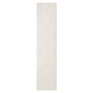 TOWN & COUNTRY EVERYDAY Stone Geo Curve Soft Felt Everwash®, Machine Washable Area Rug with Non-Slip Backing, Geometric Rug, Ivory, 1'7"x7'2" - 1 of 4