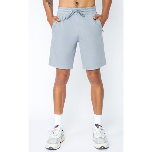 90 Degree By Reflex Mens Mens 2 Secure Zipper Pocket Shorts - Grey - Medium