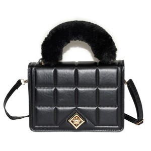 Ladies Handbag with Faux Fur Handle - 1 of 4