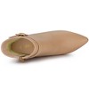 Allegra K Women's Pointed Toe Buckle Decor Heel Ankle Boots - 4 of 4