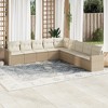 vidaXL 9 Piece Patio Sofa Set with Cushions Beige and Cream Poly Rattan - Without Table - 2 of 4
