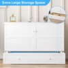 Mjkone Queen Murphy Bed Cabinet with Built-in Charging Station and Drawer,Trifold Mattress, Modern Murphy Cube Chest Bed - 4 of 4