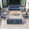 Belord Outdoor Furniture Patio Set with Swivel Chair, 9PCS All Weather Patio Furniture Set with 10" Cushion Sofa and 6" Cushion Swivel Chair - 3 of 4