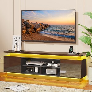 Etust TV Stand with Storage & LED Lights & Power Outlets for TVs up to 80", Modern Entertainment Center for Living Room - 1 of 4