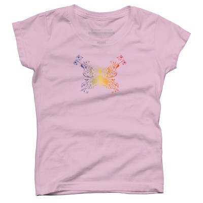 Girl's Design By Humans Rainbow Butterly By AnnArtshock T-Shirt