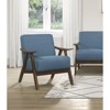 CAVINAS Mid-Century Modern Accent Chair with Solid Rubber Wood Frame and Textured Fabric Upholstery, Walnut Finish - 4 of 4