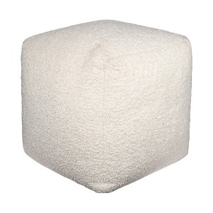 18"  Polyester Cube Outdoor Pouf Ottoman - 1 of 4