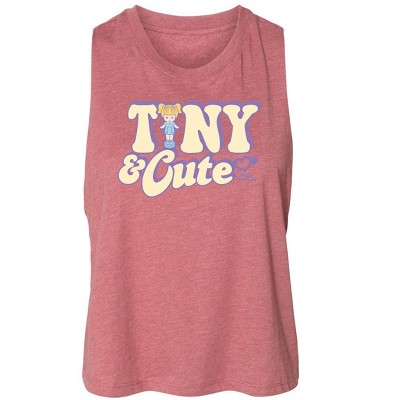 Women's Polly Pocket Tiny And Cute Graphic Racerback Tank - Heather Mauve - Small