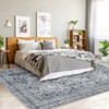 Coolmee Area Rug Washable Soft Distressed Floral Rugs, Non-Slip Low-Pile Vintage Neutral Carpet for Entryway Bedroom Living RoomGray - 3 of 4