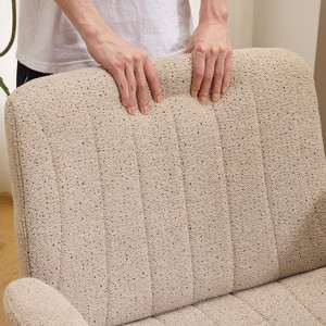 Karl Home | Speckled Chenille Swivel Chair With Flip-Up Arms For Cross-Legged - 1 of 4