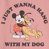 Juniors Womens Mickey & Friends I Just Wanna Hang with my Dog Pluto Sweatshirt - 2 of 3