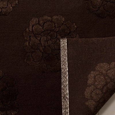 Hand-Knotted Onyx Wool and Silk Medallion Accent Rug
