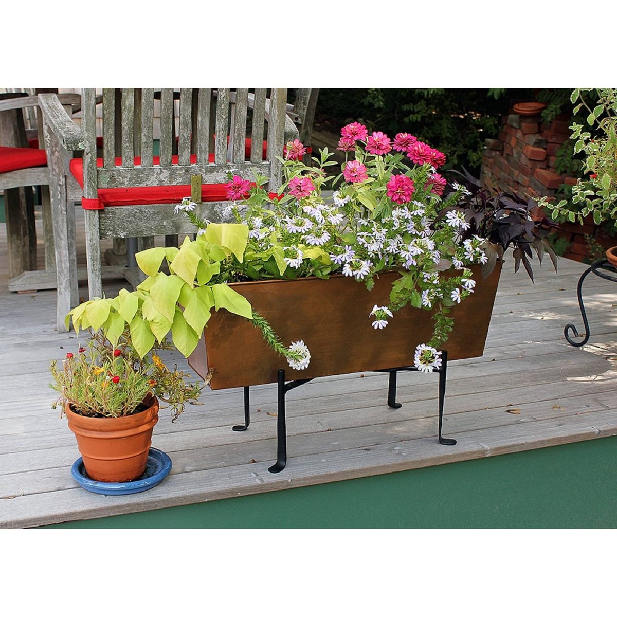 ACHLA Designs 23.25" Wide Rectangular Medium Galvanized Steel Planter Box: Indoor/Outdoor, No Assembly Required - thumbnail 5