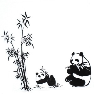 Unique Bargains Room DIY Panda Bamboo Pattern Removable Wall Sticker - 1 of 4