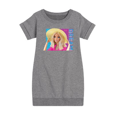 - Barbie - Summer Time Dream Graphic Short Sleeve Fleece Dress