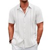 COOFANDY Men's Cuban Guayabera Shirt Casual Short Sleeve Button Down Shirts Summer Beach Shirts - 2 of 4
