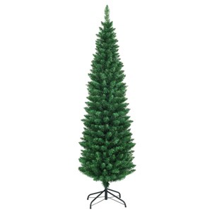 Green Slim Pencil Christmas Tree – Space-Saving Lifelike Holiday Decor - 1 of 4