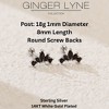 Black Marquise CZ Flat Back Earrings for Cartilage Helix Tragus Lobe 18g Sterling Silver 1 pair by Ginger Lyne - 3 of 4