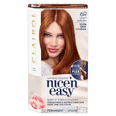 Clairol Nice N Easy Permanent Hair Color 6r Light Auburn 1 Kit Target
