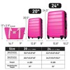 YONWAY 3 Piece Lightweight Expandable Luggage Set, ABS  Hardshell Luggage, with TSA lock & Spinner Wheels - 3 of 4