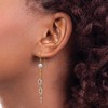 Black Bow Jewelry Two Tone Triple Circle Chain Dangle Earrings in 14k Gold - 3 of 4