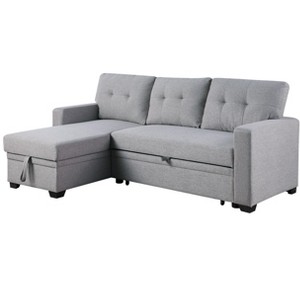 NicBex Line Sleeper Sectional Sofa,L-Shaped Couch with Reversible Storage Chaise for Living Room,Apartment,Office - 1 of 4