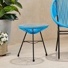 Sapphtopaz Outdoor End Table Modern Tempered Glass Outdoor End Table Outdoor Side Table, Patio Table Small Table for Backyard, Balcony, Porch - 3 of 4