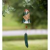 Blue-Green Porcelain Bell with Butterflies - 5.25  dia. x 20 H, String 8 L - 2 of 4