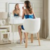 Makeup Chair Comfy Accent Chair, Plush Teddy Fabric, Cute Vanity Chair for Home Office, Bedroom, Dressing Room-2 PCS - 4 of 4