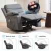 Recliner Chair Nursery, Oversized Manual Reclining Rocking Chair, 360 Swivel Glider with Cup Holder, Massage and Heat Recliner - 4 of 4