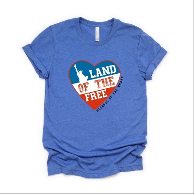 Simply Sage Market Women's Land Of The Free Heart Short Sleeve Graphic Tee