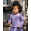 Deux par Deux Girl Bi-Material Dress with Muslin and Mesh Skirt Purple Gray - 4 of 4