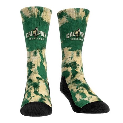 NCAA Cal Poly Mustangs Paint Crew Socks - L/XL